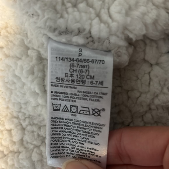 GAP Kids Sherpa-Lined Coat – Size Small (6-7) - Picture 3 of 5